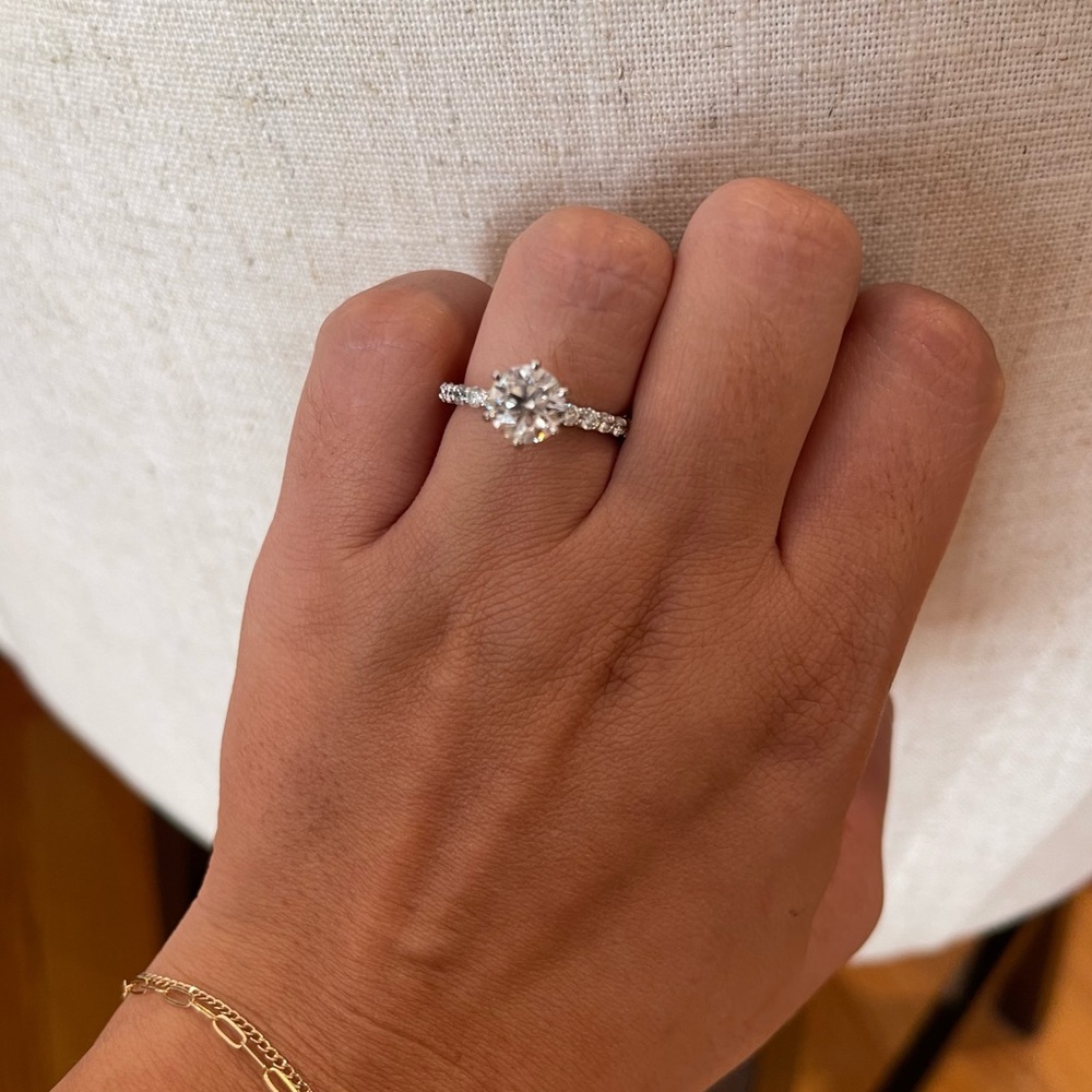 White Gold Natural Diamond‎ Engagement Ring 1.83cts Size 7